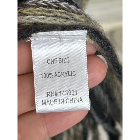 Coco & Carmen Women’s OS Striped Multicolor Boho Cardigan Poncho NWT - Picture 5 of 6